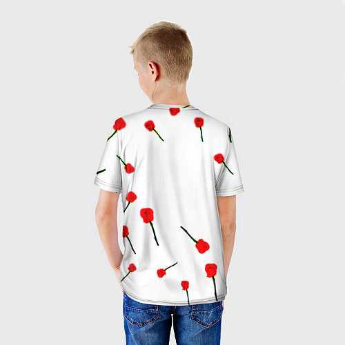 Детская футболка Манчестер Юнайтед розы паттерн / 3D-принт – фото 4