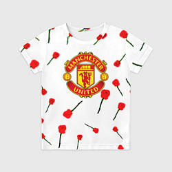 Детская футболка Манчестер Юнайтед розы паттерн