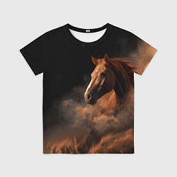 Футболка детская Лошадь из землянной бури, цвет: 3D-принт