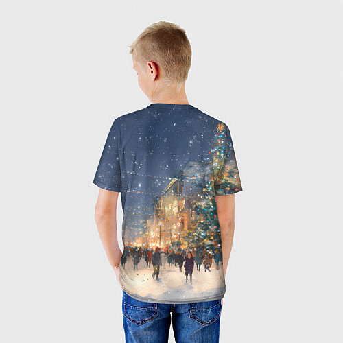 Детская футболка Новый год в Москве новогодняя елка / 3D-принт – фото 4