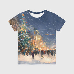 Детская футболка Новый год в Москве новогодняя елка