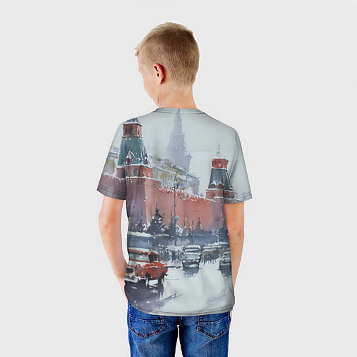 Детская футболка Старинная Москва - новый год / 3D-принт – фото 4
