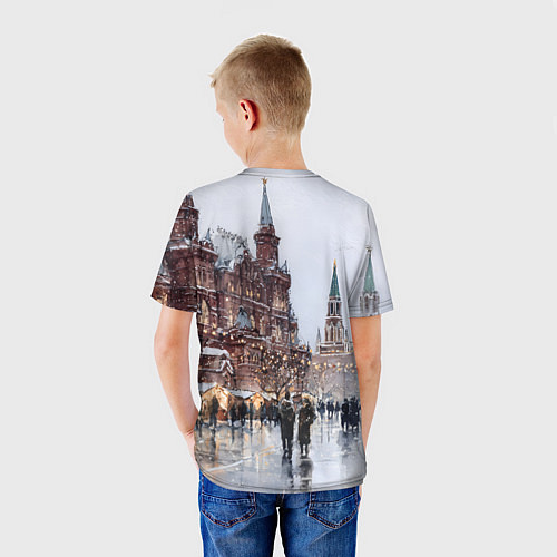 Детская футболка Московский новогодний день / 3D-принт – фото 4