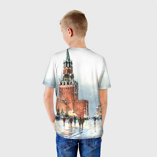 Детская футболка Новогодний Кремль / 3D-принт – фото 4