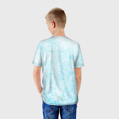 Детская футболка Девочка-зима с синими волосами / 3D-принт – фото 4