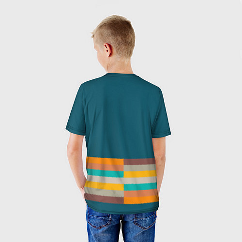 Детская футболка Индиго и шумовой градиент заката с текстурой / 3D-принт – фото 4