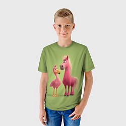 Футболка детская Розовые они такие, цвет: 3D-принт — фото 2