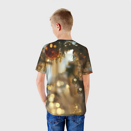 Детская футболка Лошадка любуется елочным шаром / 3D-принт – фото 4