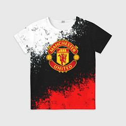 Детская футболка Манчестер Юнайтед краски всплеск