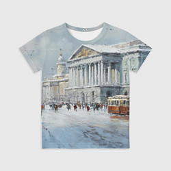 Детская футболка Зимний Питер красками