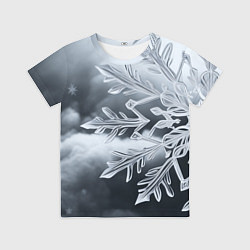 Детская футболка Снежинка на черно белое