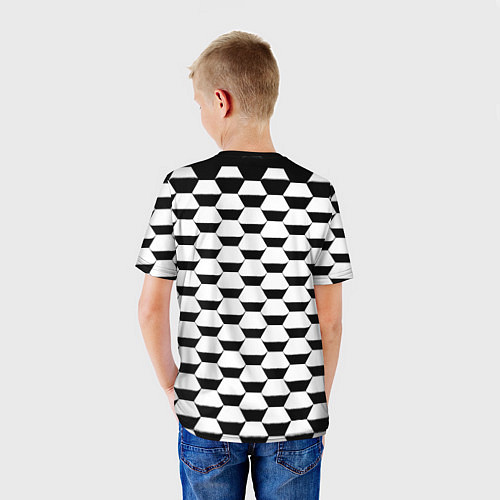 Детская футболка Juventus геометрия черно белая / 3D-принт – фото 4