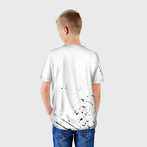 Детская футболка Ювентус черные краски всплеск / 3D-принт – фото 4