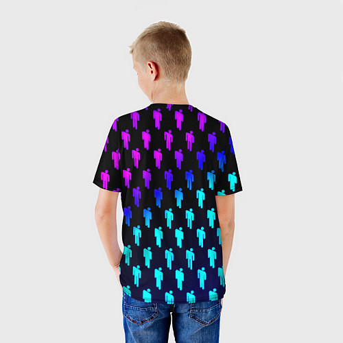 Детская футболка Barcelona люди градиент неон / 3D-принт – фото 4