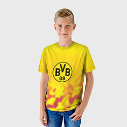 Футболка детская Borussia камуфляж желтый текстура, цвет: 3D-принт — фото 2