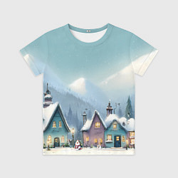 Детская футболка Новогодние дома
