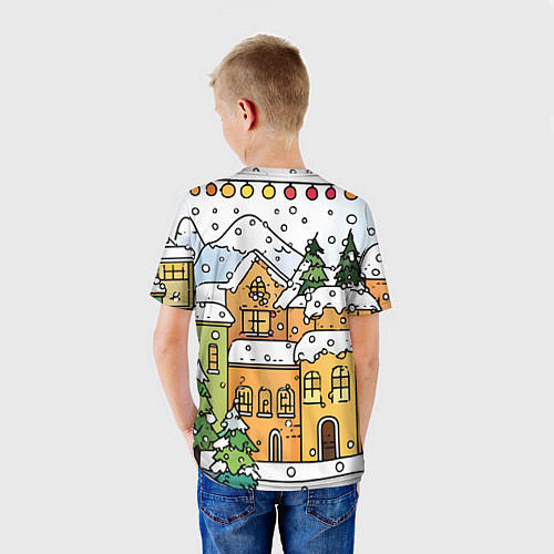 Детская футболка Новогодний снегопад / 3D-принт – фото 4