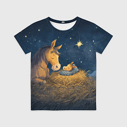 Детская футболка Лошадка спит с жеребенком