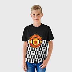Футболка детская Манчестер Юнайтед люди паттерн, цвет: 3D-принт — фото 2