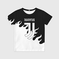 Детская футболка Ювентус огонь текстура