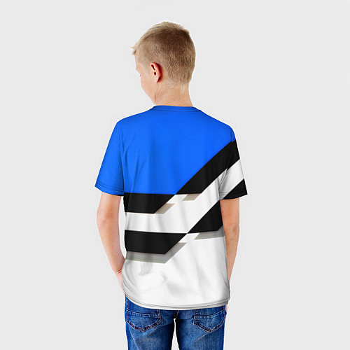 Детская футболка Лестер сити геометрия полосы / 3D-принт – фото 4