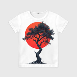 Детская футболка Японское дерево и солнце
