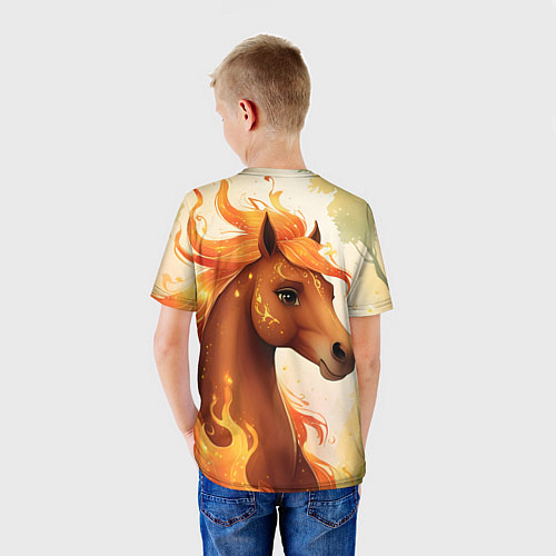 Детская футболка Милая огненная лошадь / 3D-принт – фото 4
