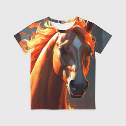 Футболка детская Загадочная огненная лошадь, цвет: 3D-принт