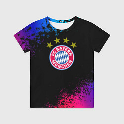 Детская футболка Бавария Мюнхен краски неон градиент