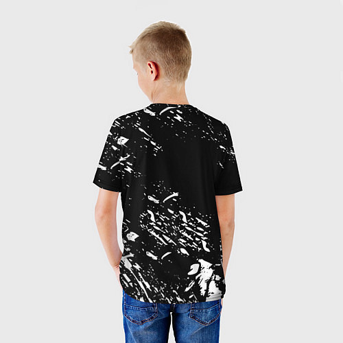 Детская футболка Juventus белые штрихи красок / 3D-принт – фото 4