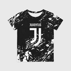 Детская футболка Juventus белые штрихи красок