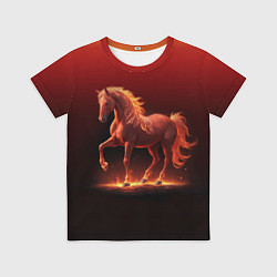 Детская футболка Узор с конем огнем