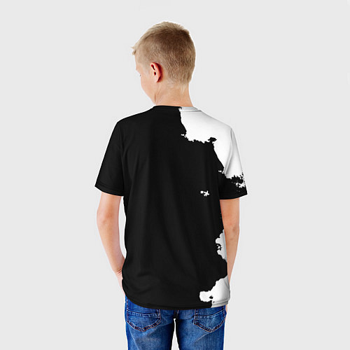 Детская футболка Реал Мадрид черно белые краски / 3D-принт – фото 4