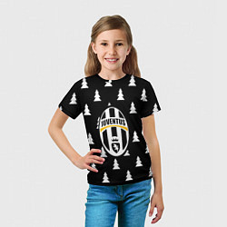 Футболка детская Ювентус ёлочки паттерн, цвет: 3D-принт — фото 2