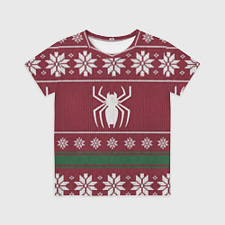 Детская футболка Рождественский свитер Человека паука