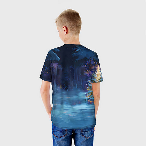 Детская футболка Сияющая новогодняя лошадка / 3D-принт – фото 4