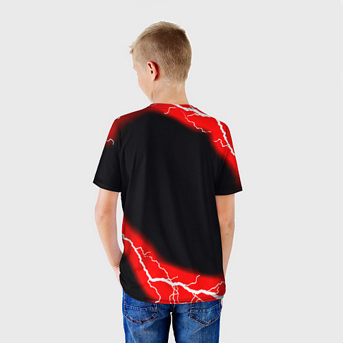 Детская футболка Манчестер Юнайтед шторм молнии / 3D-принт – фото 4