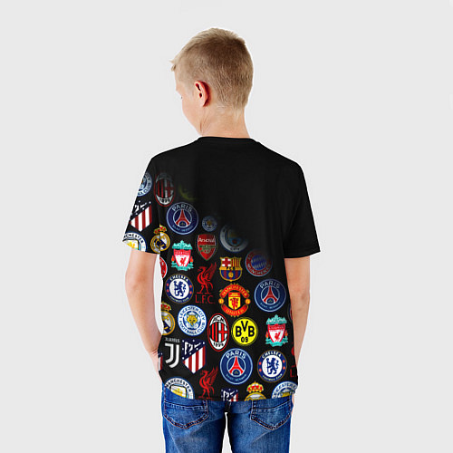 Детская футболка Манчестер логотипы команд / 3D-принт – фото 4