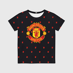 Детская футболка Манчестер Юнайтед розы текстура