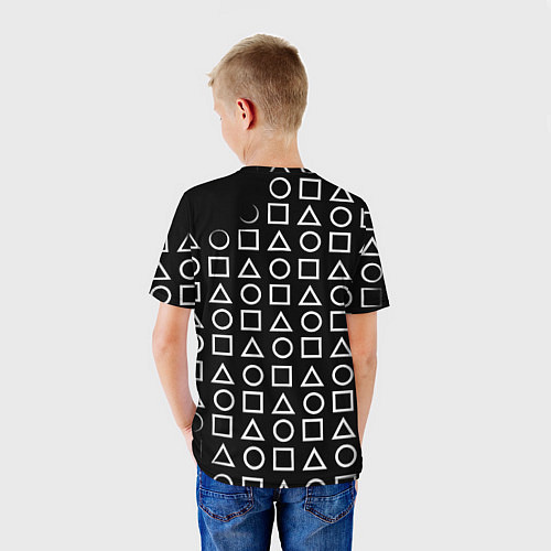Детская футболка Borussia геометрия черно белая / 3D-принт – фото 4