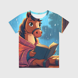 Детская футболка Лошадка уютным вечером