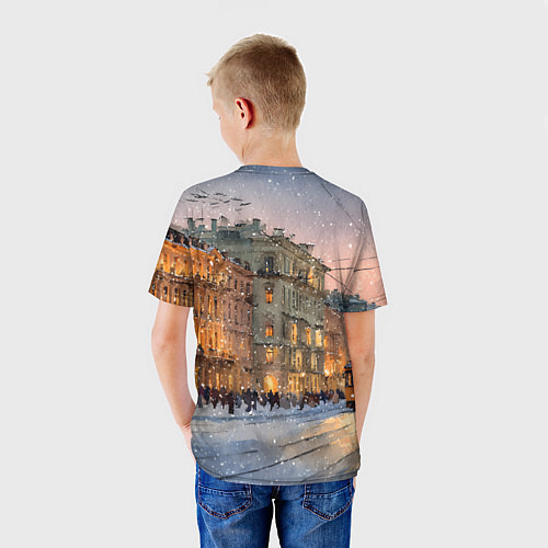 Детская футболка Зимний Санкт-Петербург / 3D-принт – фото 4