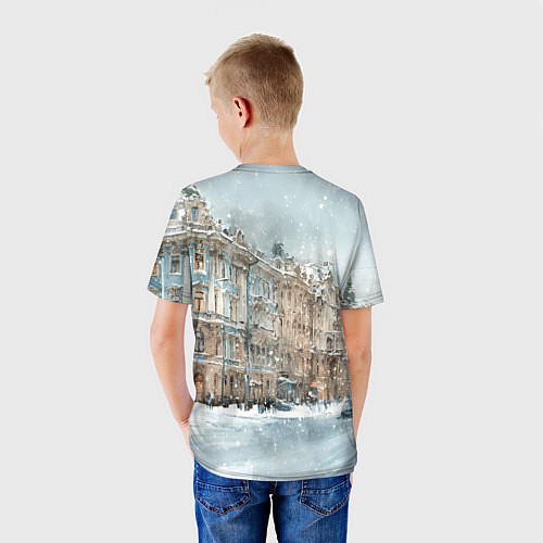Детская футболка Снежный день в Санкт-Петербурге / 3D-принт – фото 4