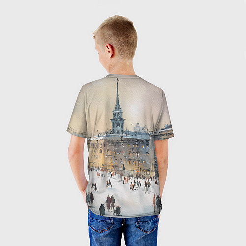 Детская футболка Снежный зимний Питер / 3D-принт – фото 4