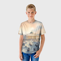 Футболка детская Питер - снежный день, цвет: 3D-принт — фото 2
