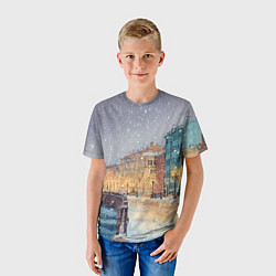 Футболка детская Санкт-Петербург - снегопад, цвет: 3D-принт — фото 2