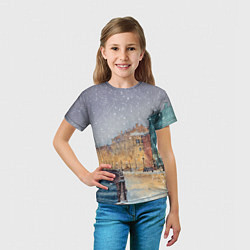 Футболка детская Санкт-Петербург - снегопад, цвет: 3D-принт — фото 2