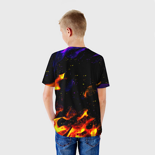 Детская футболка Реал Мадрид огонь текстура / 3D-принт – фото 4