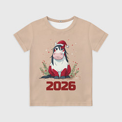 Детская футболка Карикатурная лошадка 2026