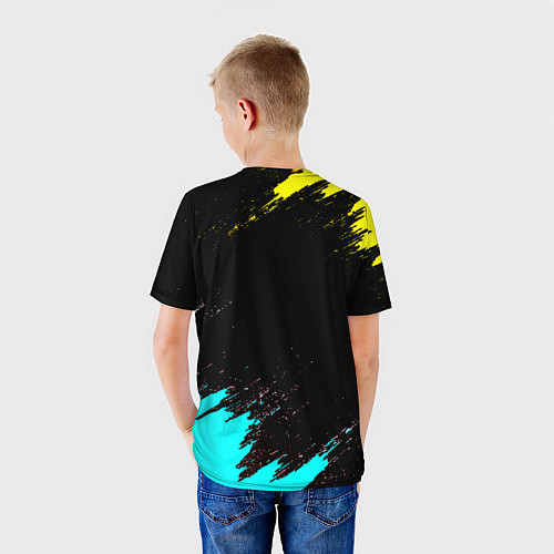 Детская футболка Borussia краски штрихи / 3D-принт – фото 4